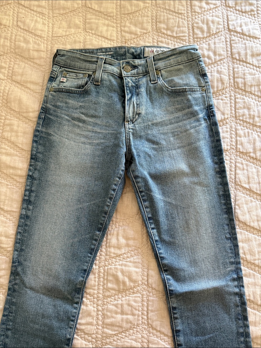 AG Adriano Goldschmied Men's Faded Blue Skinny Jeans